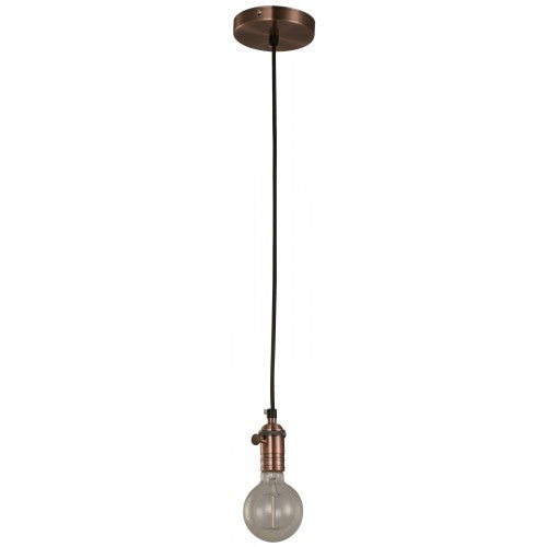 LAMP. COLGANTE COBRE ANTIGUO 1L E27 60W