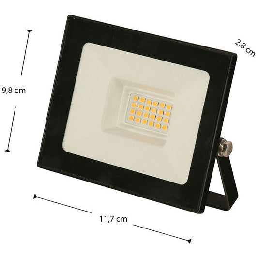 LAMP. LED EXT. REFLECTORA NEGRO 1L 20W 100-265V 3000K