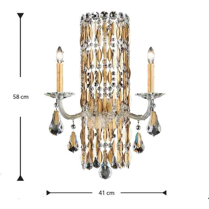 LAMP. PARED SARELLA SCONCE DORADO 2L E12 60W