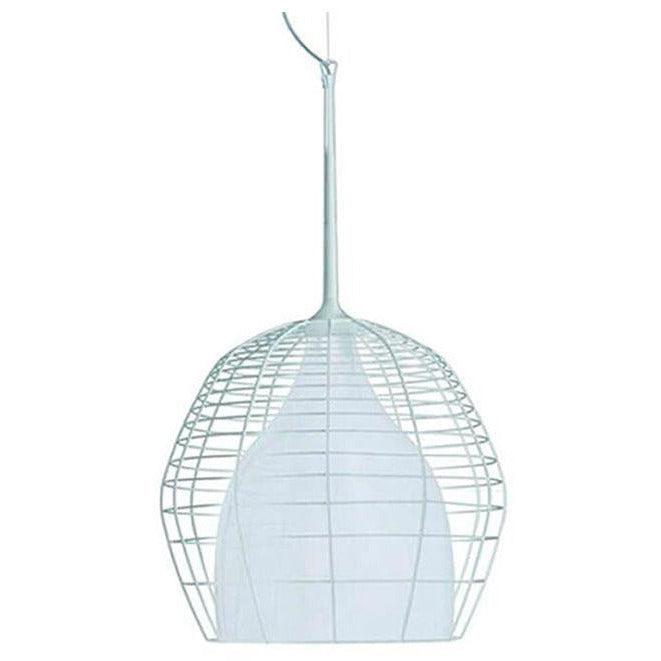 LAMP. COLGANTE CAGE BLANCO 1L E27 21W