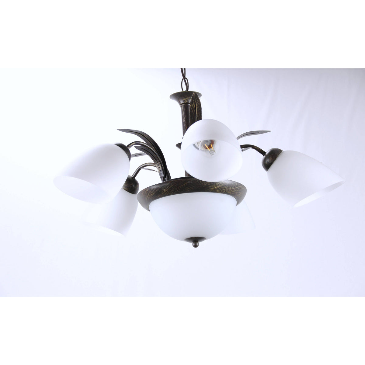 LAMP. TECHO BRONCE ANTIGUO 7L E27 60W
