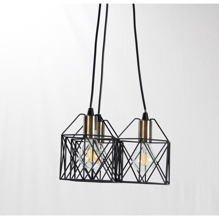 LAMP. COLGANTE NEGRO 3L E26 40W