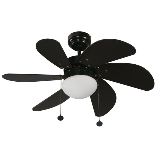 VENTILADOR DE TECHO 32" NEGRO 1L E27 60W