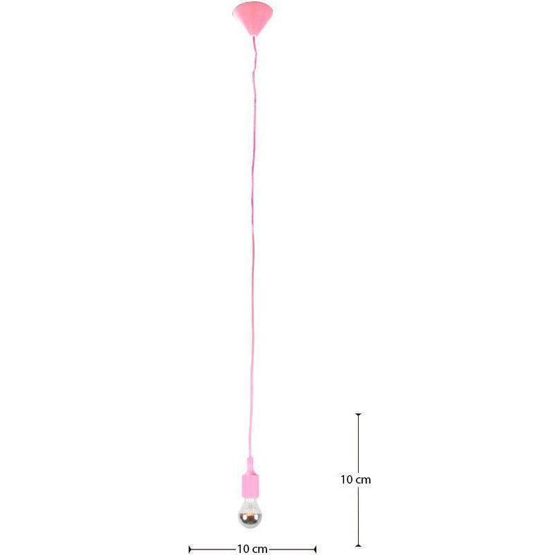 LAMP. COLGANTE ROSADO 1L E27 60W