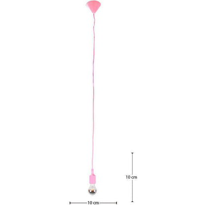LAMP. COLGANTE ROSADO 1L E27 60W
