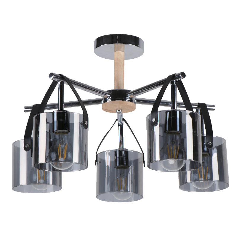 LAMP. TECHO CROMO 5L E27 40W