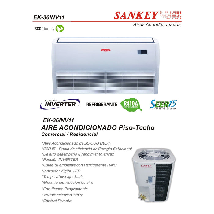 AIRE ACONDICIONADO PISO TECHO INVERTER 36000 BTU/h