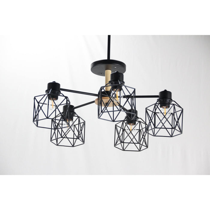 Lámpara Techo Negro 5L E27 40W