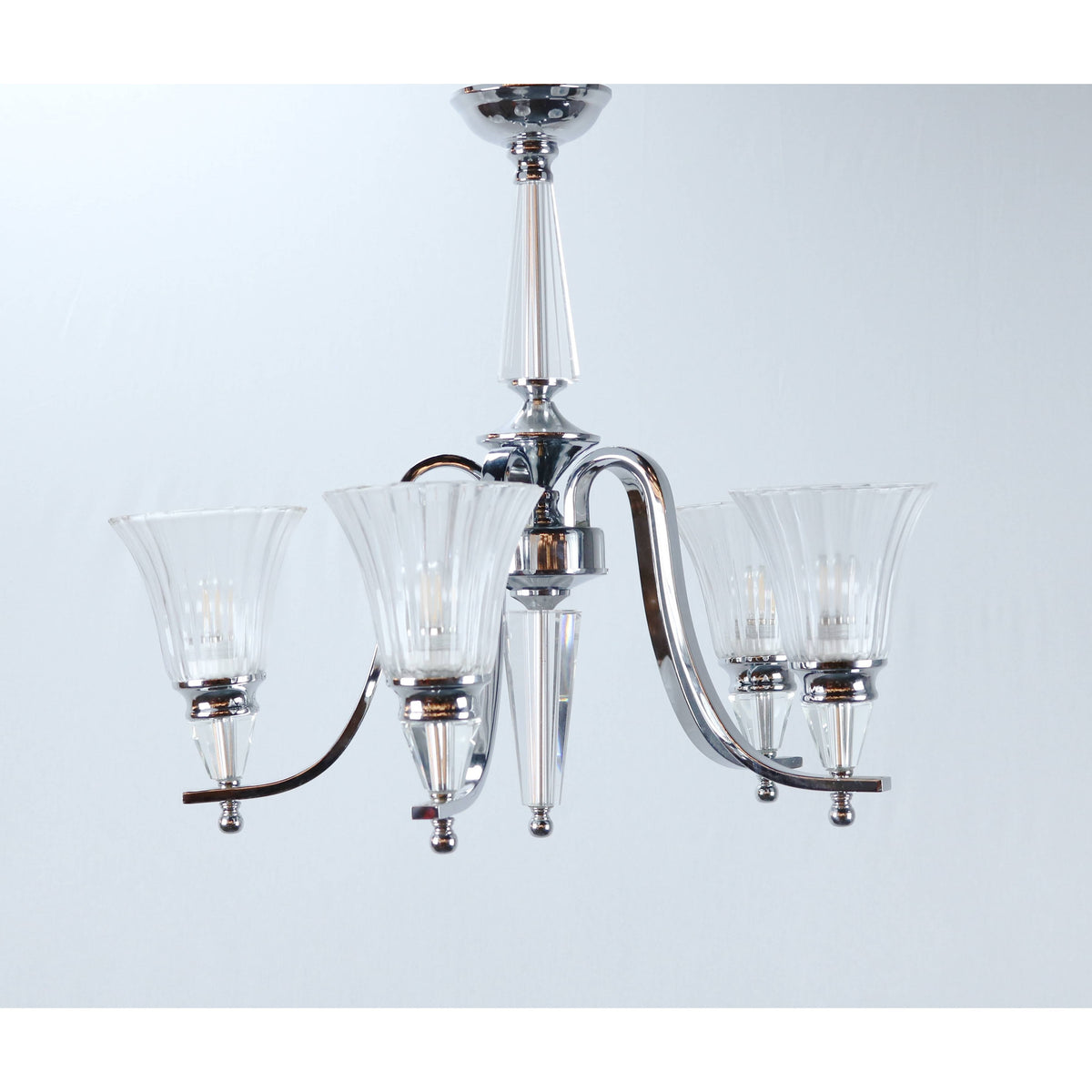 LAMP. COLGANTE CROMO 5L E27 60W