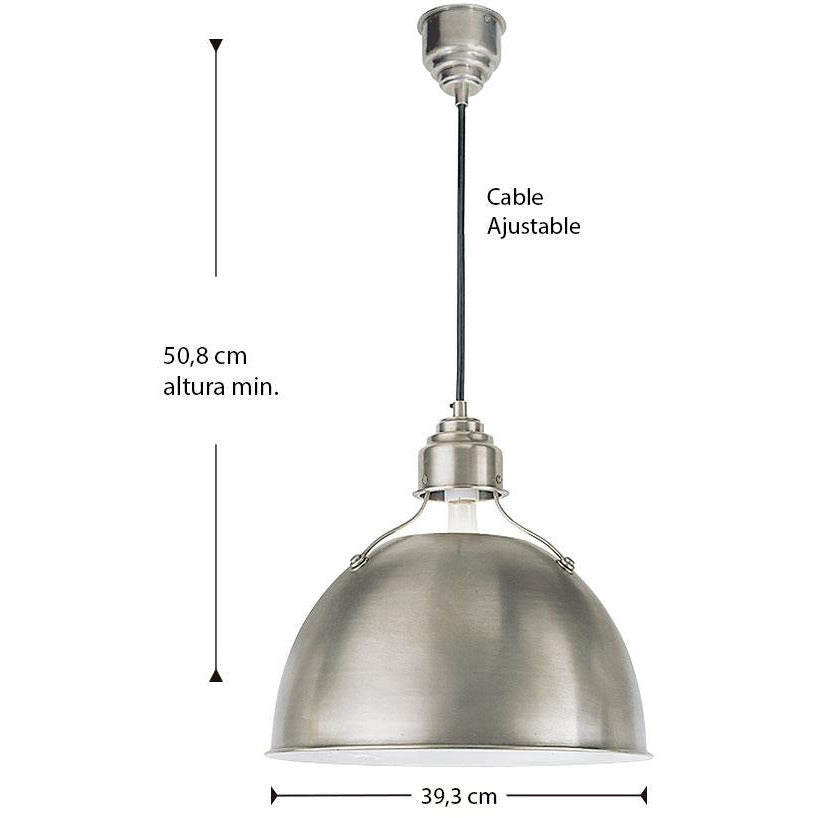 LAMP. COLGANTE EUGENE MEDIANO NIQUEL 1L E26 150W