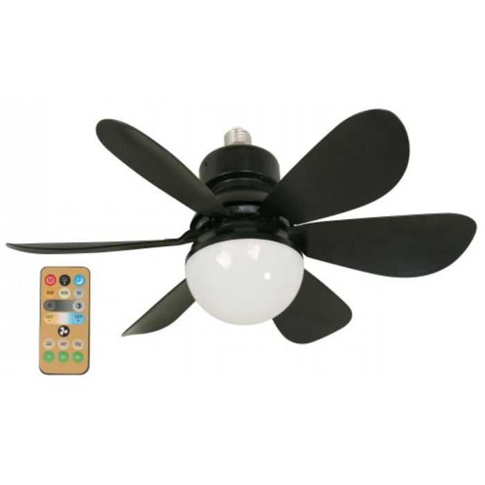 VENTILADOR MINI DE TECHO LED NEGRO DIMEABLE  16" 11W 100-240V 3000K-6500K SOCKET E27