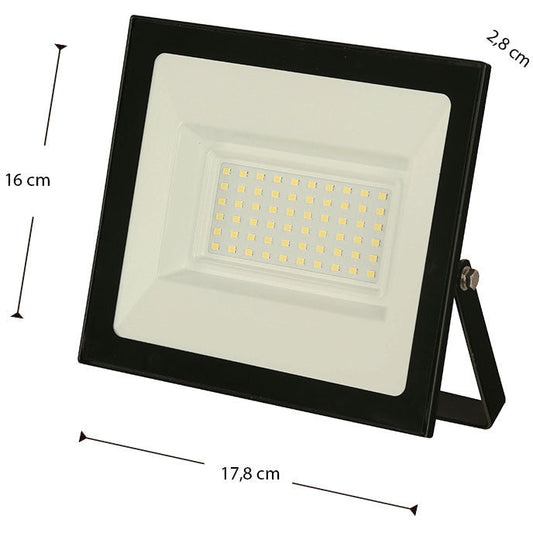 LAMP. LED EXT. REFLECTORA NEGRO 1L 50W 100-265V 6000K