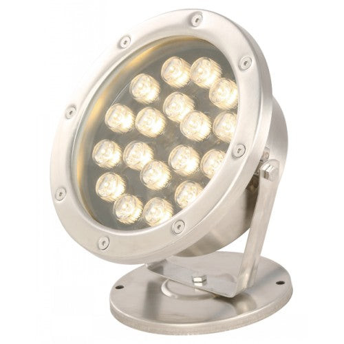 Lámpara Led Exterior  Piso Plateado 1L 18W 24V 3000K Sumergible
