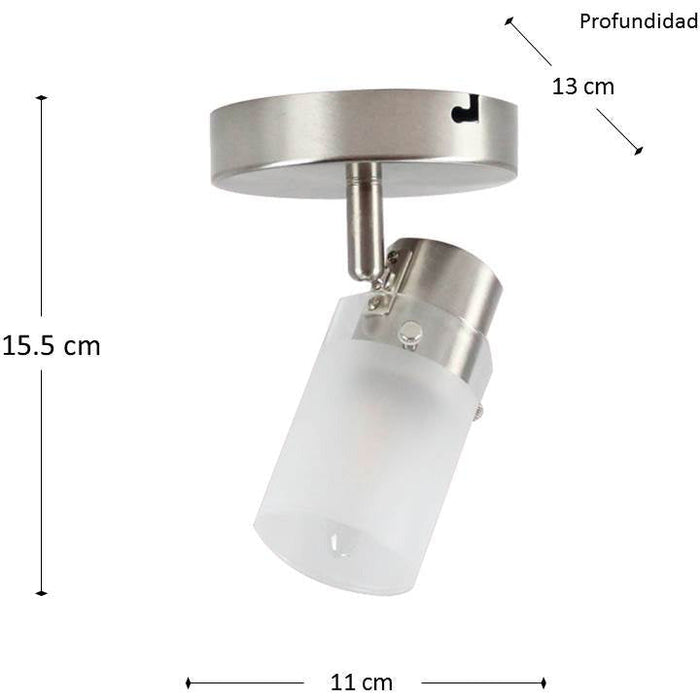 LAMP. TECHO NIQUEL SATINADO 1LUZ E27 60W N/B