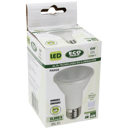 BOMBILLO LED PAR 20 E27 6W 120V 6000K ATENUABLE