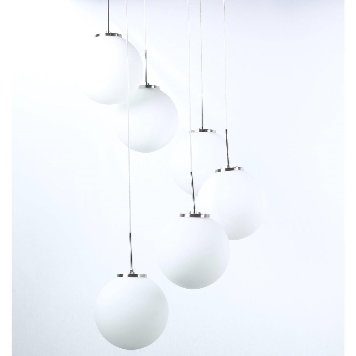 LAMP. COLGANTE NÍQUEL SATINADO 6L E27 60W