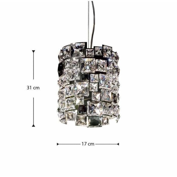 LAMP. COLGANTE CRISTAL MOSAIX NEGRO 1L G9 100W