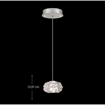 LAMP. COLGANTE EVENING CLOUD PLATEADO 1L G4 10W