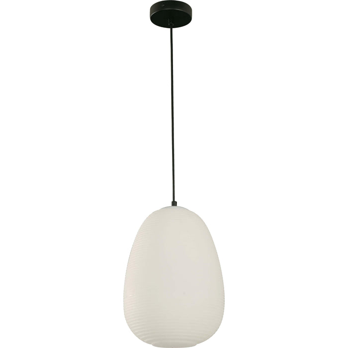 LAMP. COLGANTE BLANCO Y NEGRO 1L E27 40W