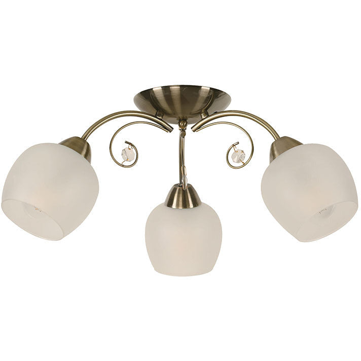 LAMP. TECHO BRONCE ANTIGUO 3L E27 40W