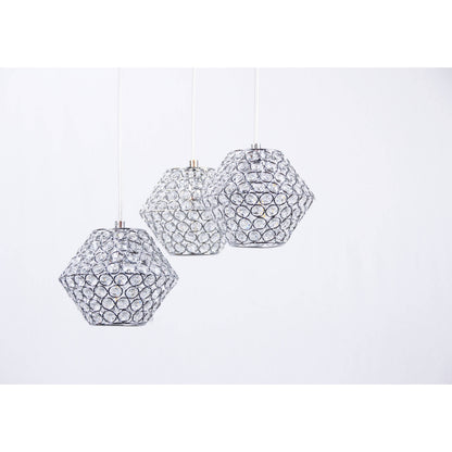 LAMP. COLGANTE CROMO 3L E14 40W