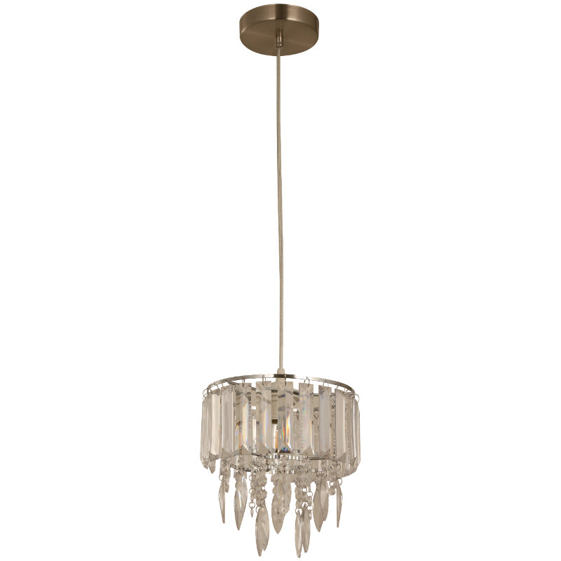 LAMP. COLGANTE NÍQUEL SATINADO 1L E27 40W