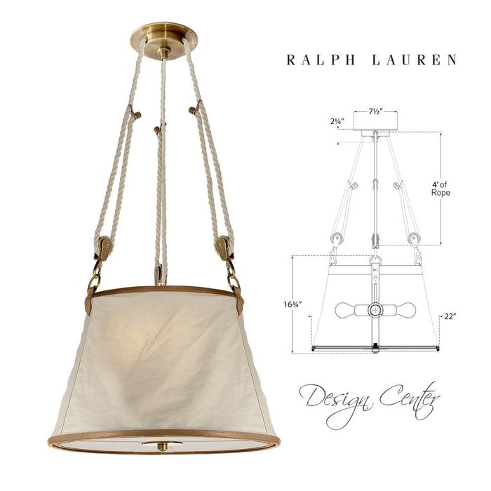 LÁMPARA COLGANTE MIRAMAR 3L BRONCE RALPH LAUREN