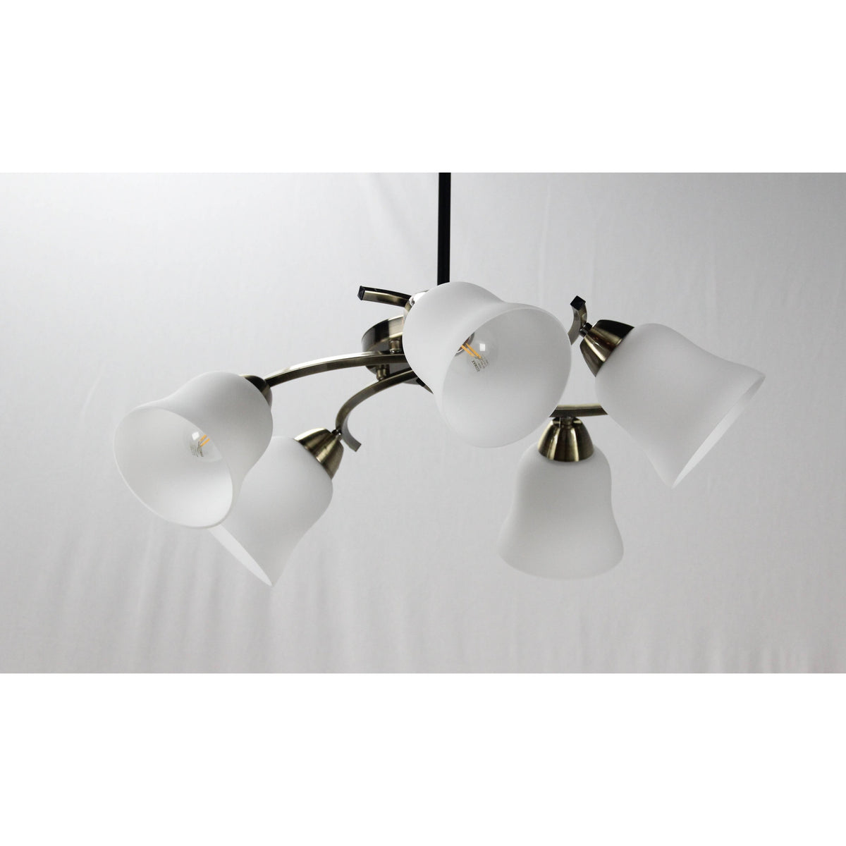 LAMP. TECHO BRONCE ANTIGUO 5L E27 40W