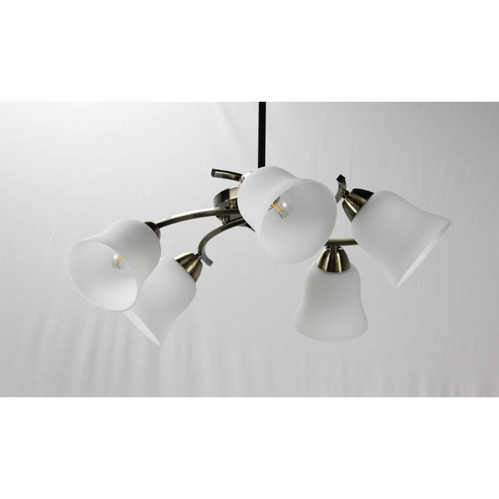 LAMP. TECHO BRONCE ANTIGUO 5L E27 40W