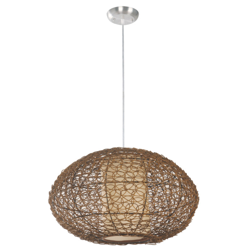 LAMP. COLGANTE NÍQUEL SATINADO 1L E27 60W