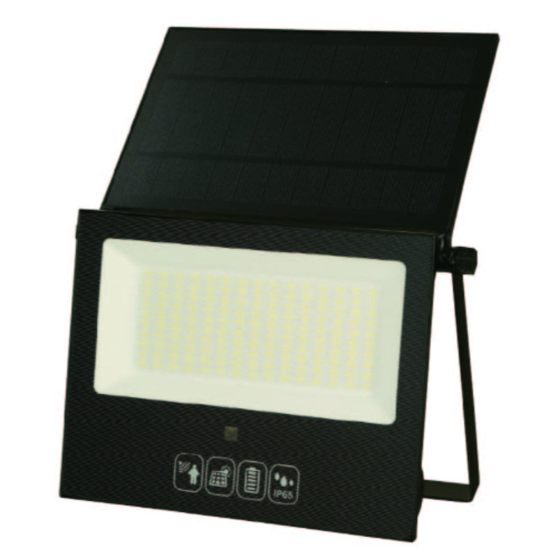 LAMP. LED EXT. REFLECTORA SOLAR NEGRO 180W 3.7V 6000K CONTROL REMOTO