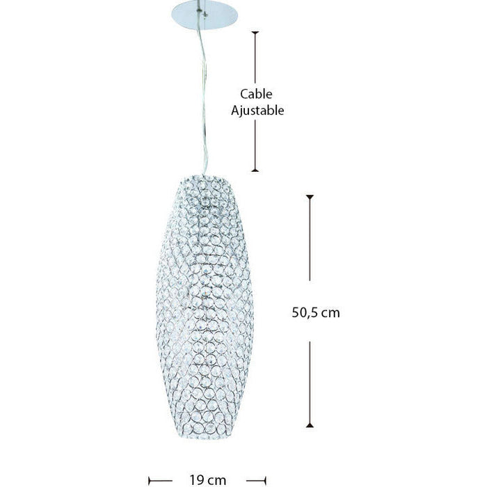 LAMP. COLGANTE CRISTAL CROMO 4L G9 40W
