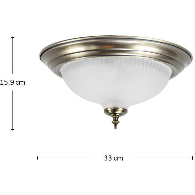 LAMP. TECHO BRONCE ANTIGUO 2L E27 60W