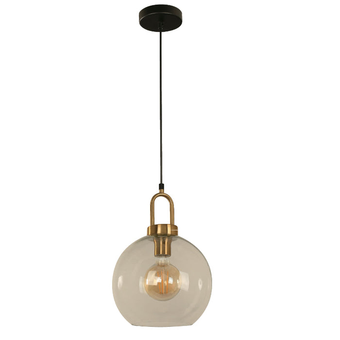 LAMP. COLGANTE NEGRO+BRONCE 1L E27 60W