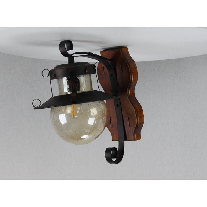 LAMP. PARED MADERA 1L E27 60W