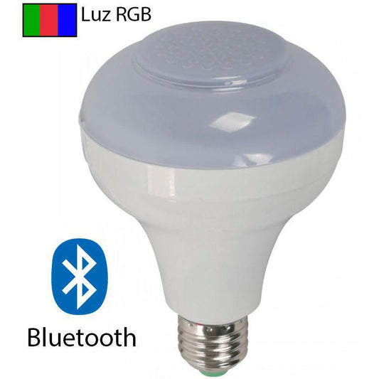 BOMBILLO LED E27 6W 100-265V RGB CON BLUETOOTH, BOCINA Y CONTROL REMOTO