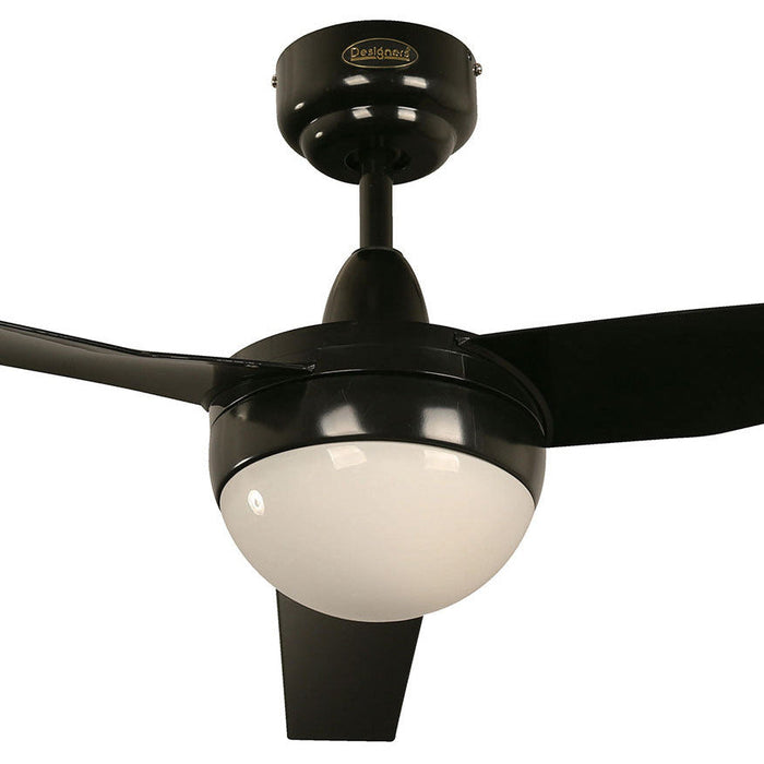 Ventilador De Techo 42" Negro 2L E27 13W Con Control De Pared