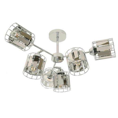 LAMP. TECHO CROMO 6L E27 60W