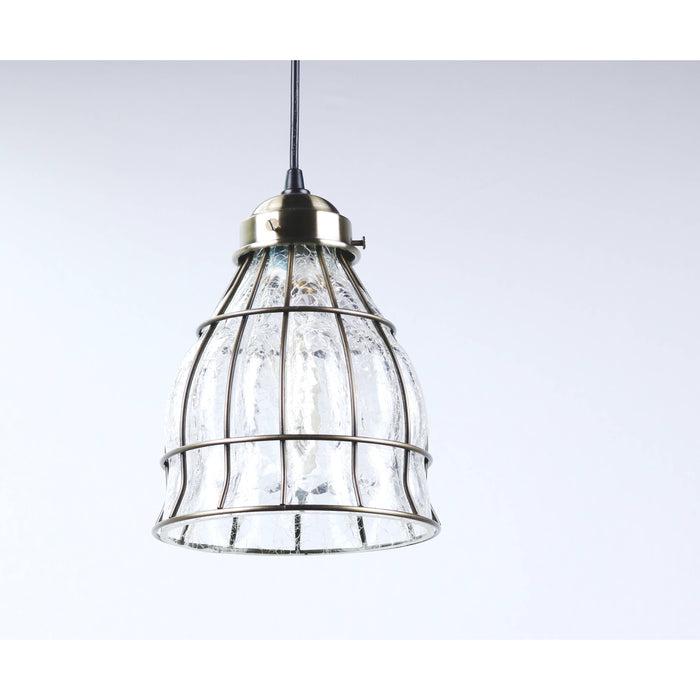 LAMP. COLGANTE BRONCE ANTIGUO 1L E27 60W