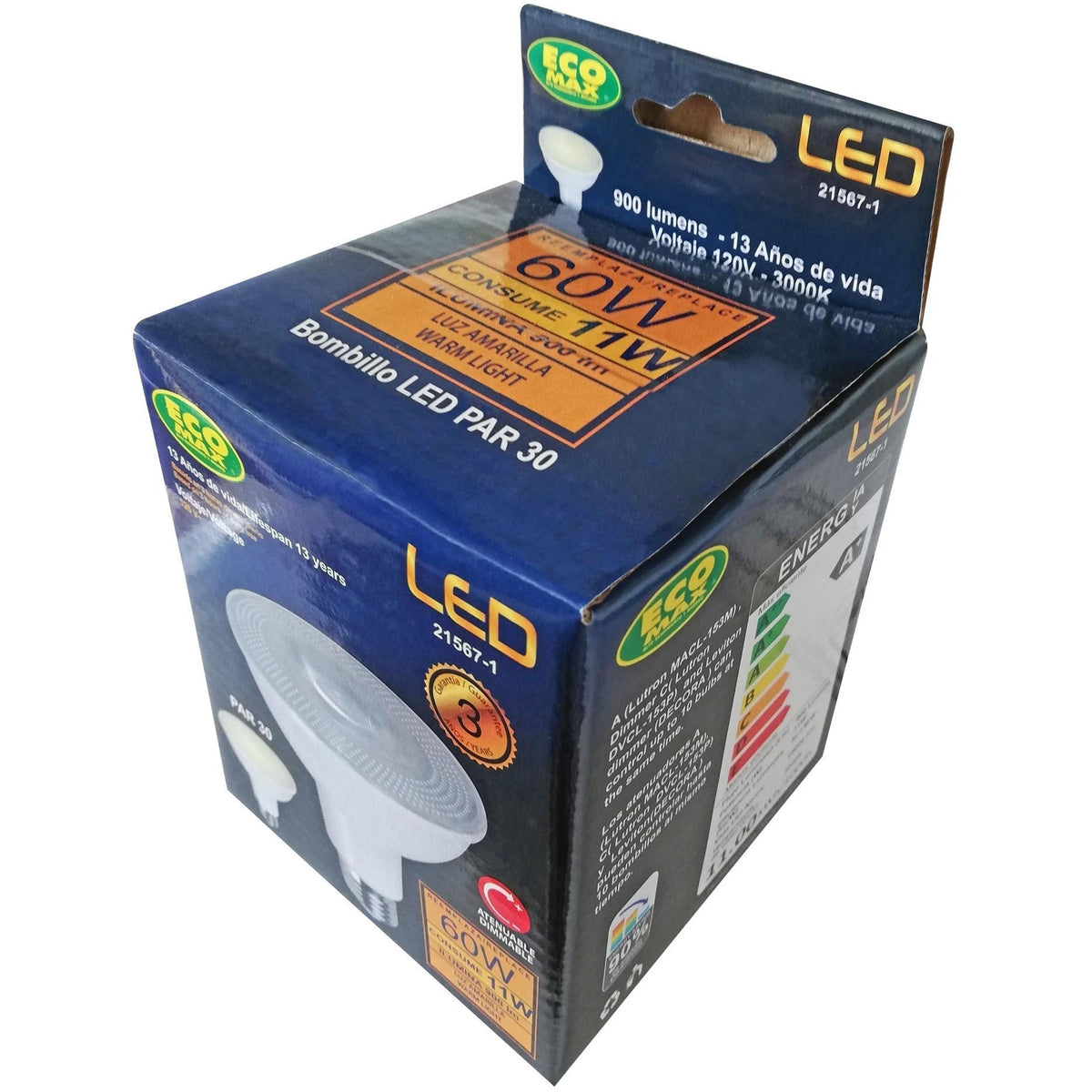 BOMBILLO LED PAR 30 E27 11W 120V 3000K ATENUABLE