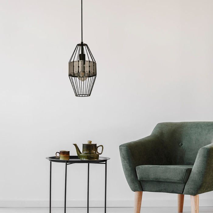 Lámpara Colgante Negro 1L E27 40W