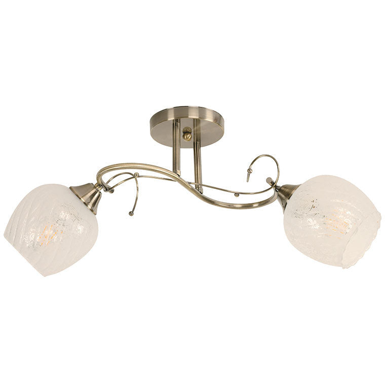 LAMP. TECHO BRONCE ANTIGUO 2L E27 40W