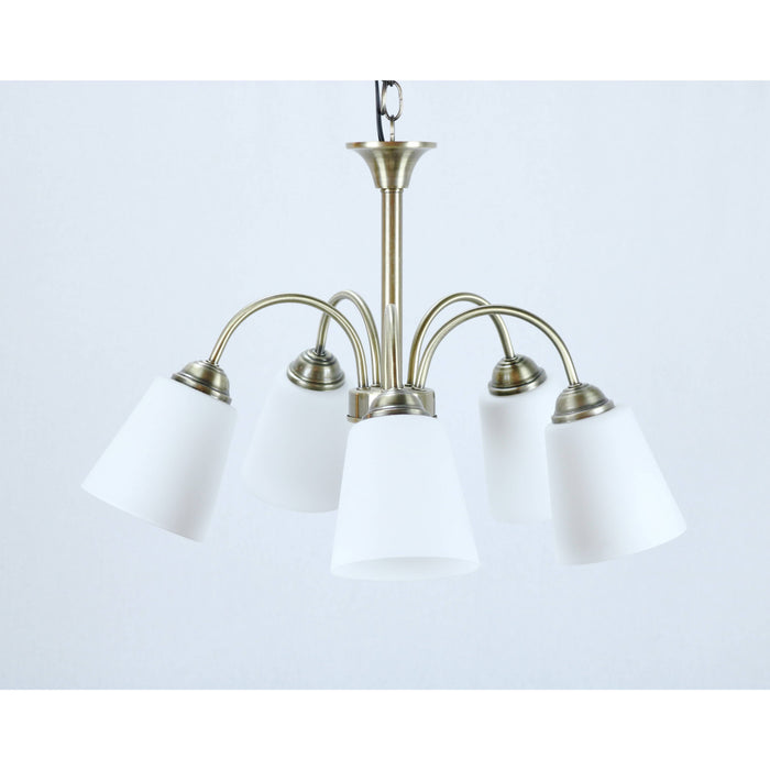 LAMP. COLGANTE BRONCE ANTIGUO 5L E27 60W