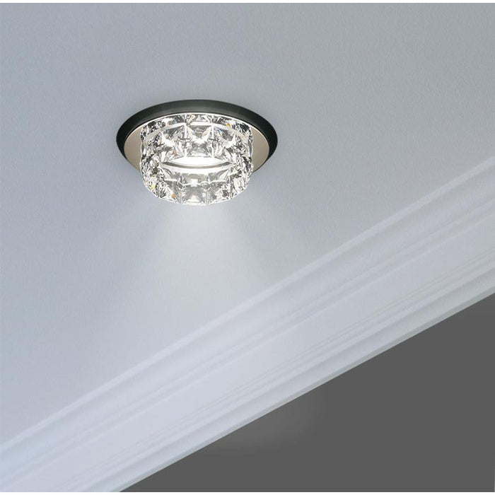 LAMP. EMPOTRABLE CRISTAL RINGLET TRIM CROMADO 1L GU5.3 35W
