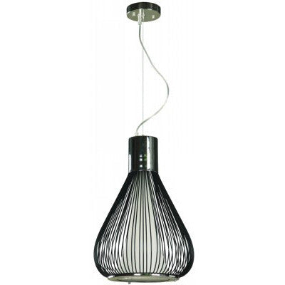 Lámpara Techo E27*1L*100W(N/B)Acab.Negro Mate/Cromo