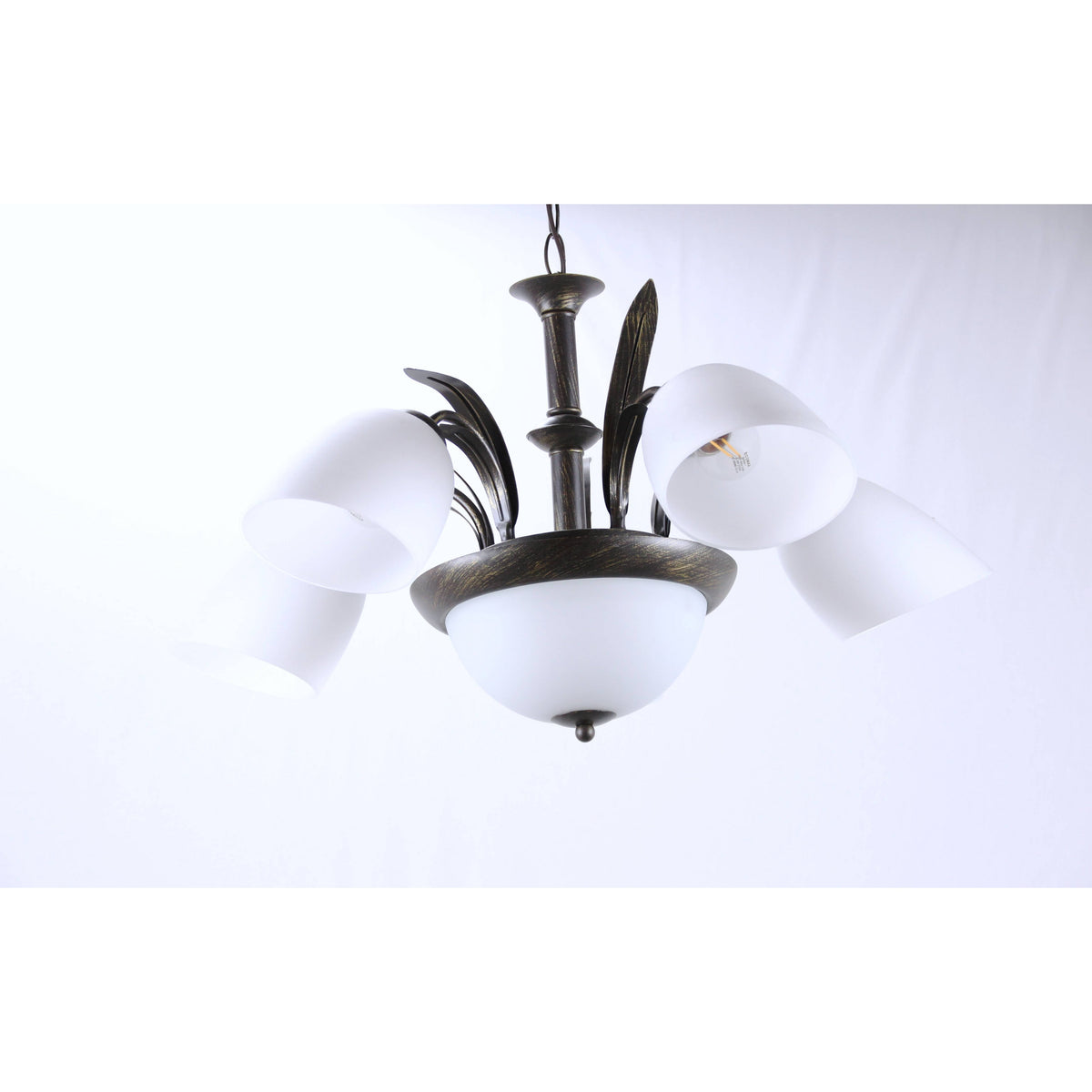 LAMP. TECHO BRONCE ANTIGUO 7L E27 60W