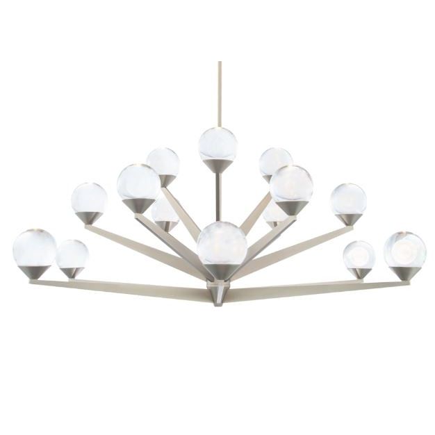 LAMP. LED CHANDELIER DOUBLE BUBBLE 42" SATIN NIQUEL 3000K