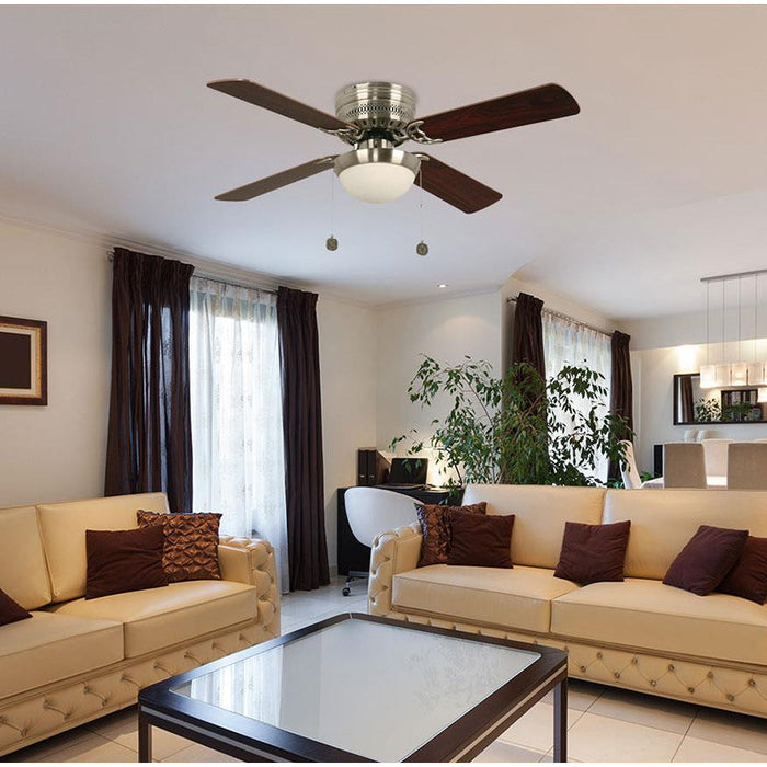 VENTILADOR DE TECHO 42" NÍQUEL SATINADO 1L E27 60W