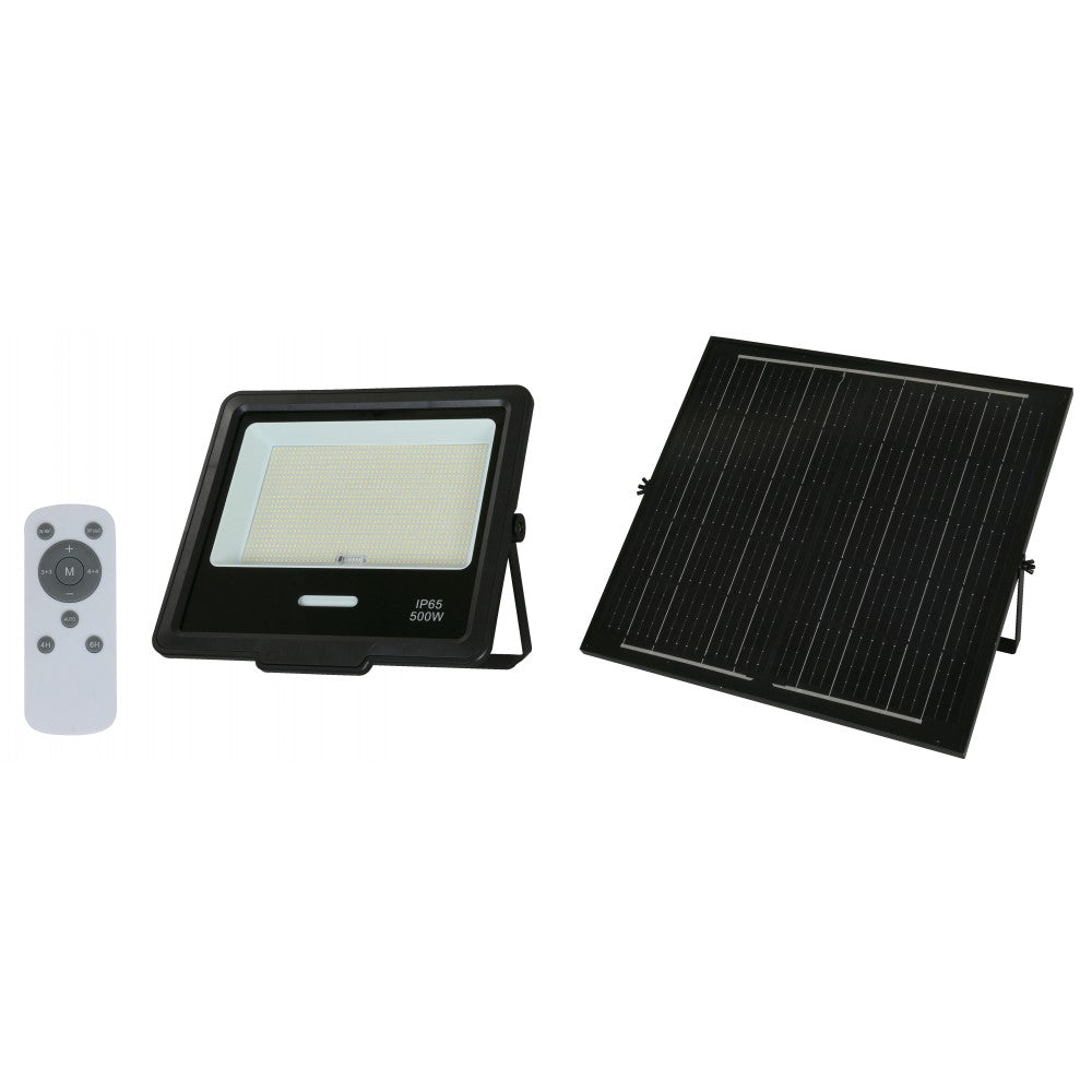 LAMP. LED REFLECTOR SOLAR NEGRO 500W 3.2V 4000K CONTROL REMOTO