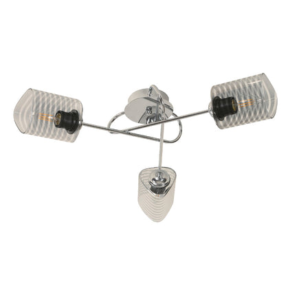 LAMP. TECHO CROMO 3L E27 60W